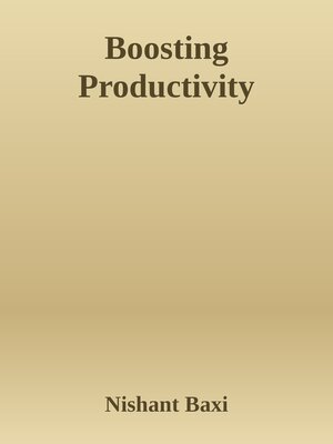 cover image of Boosting Productivity